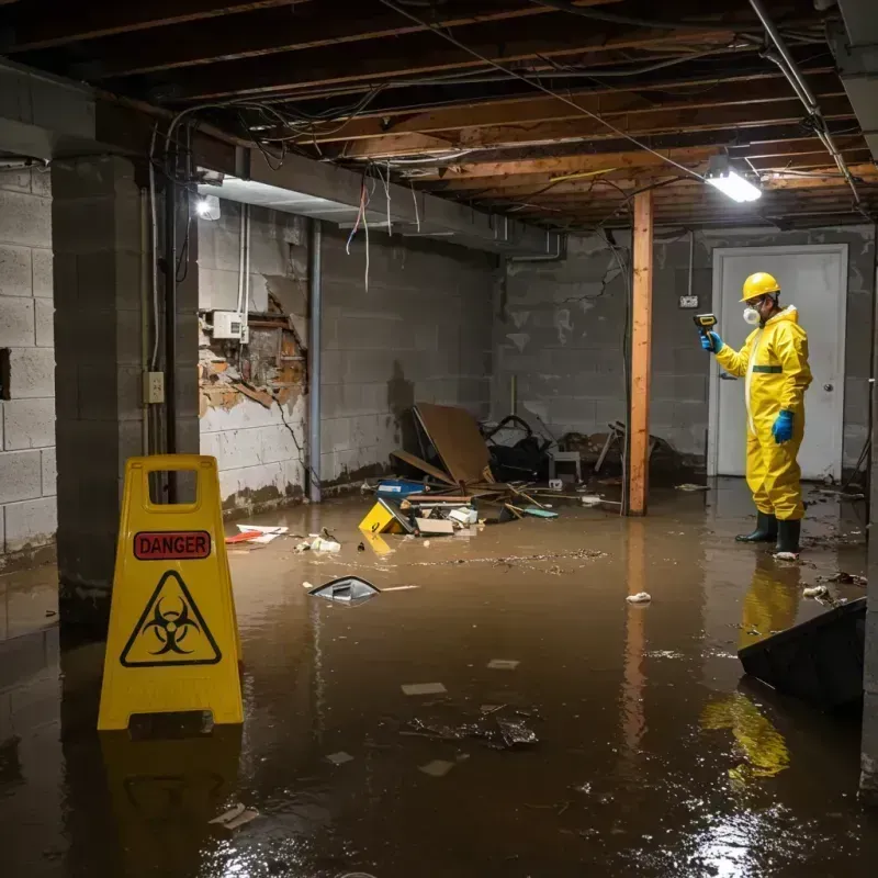 Flooded Basement Electrical Hazard in Lakes of the Four Seasons, IN Property